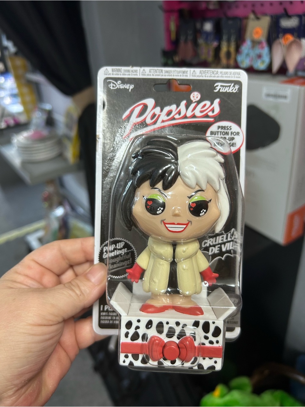 Funko Popsies Cruella De Vil Figure - Black, White, Red, Beige